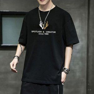 Spring and summer short sleeve t-shirt men's new elastic casual T-shirt